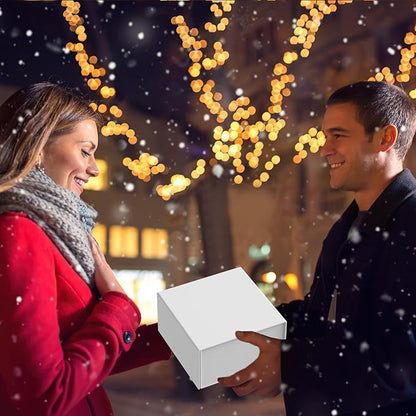 Gift Box 8x8x4 Inch with Magnetic Closure Lid White Gift Boxes For Presents,Bridesmaid Gifts Box,Birthday Gift box,Luxury for Gift Packaging, Magnetic Gift Box for Wrapping Gifts(White)