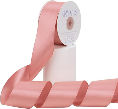 Rose Gold Satin Ribbon, Double Faced 2 Inch X 25 Yards Rose Gold Ribbon, Premium Satin Ribbon for Gift Wrapping, Crafts, Hair Bow Making, Sewing, Flower Bouquet, Wedding Party Decor