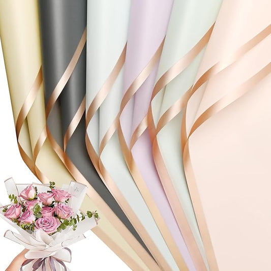 Bupduq 30 Sheets 6 Cool colors Cool Flower Bouquet Wrapping Paper，Florist Supplies Waterproof Floral Bouquet Wrapping Paper Bouquet Accessorie，Flower Shop Packaging Pape for DIY Gift Wedding Birthday