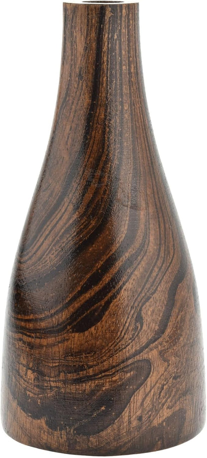 Aeravida 6-inch Artistic Grain Pattern Natural Mango Tree Wood Flower Vase | Mango Tree Wood Flower Vase | Handmade Home Office Table Vase| Flower Vases Decorative for Living Room (1PCS)