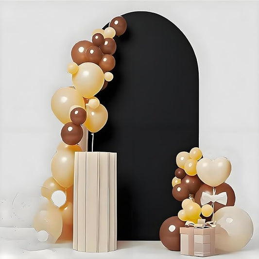 6.6 FT Arch Backdrop Cover, Black Wedding Arch Cover 6.6 FT, Background Stand Covers, Black Chiara Backdrop Cover for Party Celebration Decoration