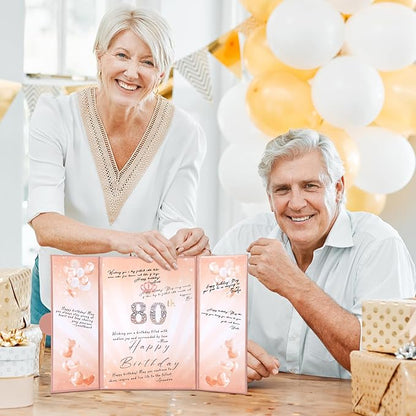 Rose Gold Birthday Party Decorations,18" x 12" Creative Birthday Decorations Guest Sign in Book Alternative, for Men and Women of All Ages, Happy Birthday Party Supplies