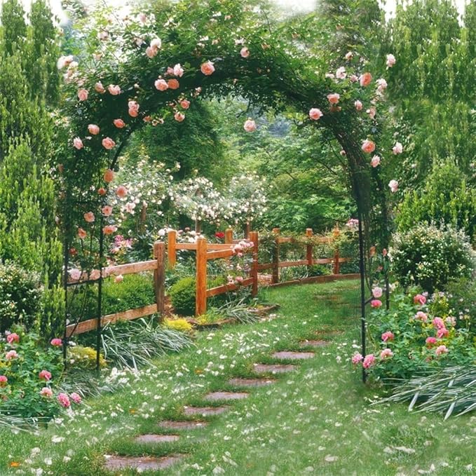 AOFOTO 6x6ft Wedding Backdrops Photography Background Romance Garden Path Beautiful Flowers Pergola Newborn Toddler Baby Child Girl Portrait Scene Photo Shoot Studio Props Video Artistic