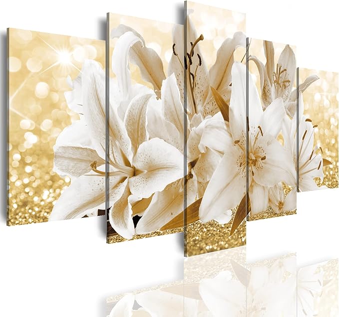 LUDUHU Arts Modern Flower Theme Wall Art - Abstract Orchid Canvas Wall Decor Flower Abstract Painting Still Life Canvas Wall Art for Home Decor (H,Oversize 80x40inch)