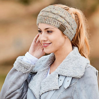 Loritta Womens Ear Warmers Headbands Winter Warm Fuzzy Cable Knit Head Wrap Fleece Lined Gifts
