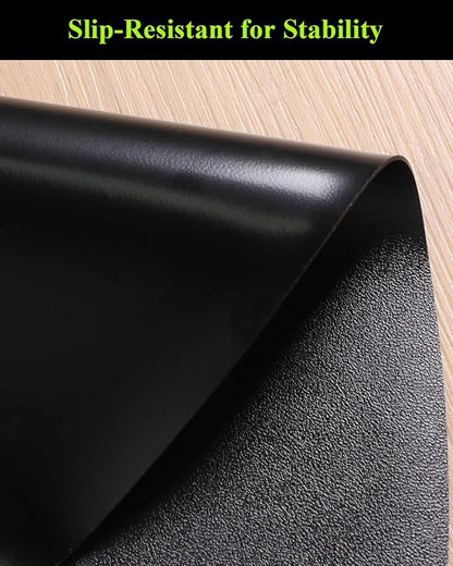 Black Plastic Table Cover Protector, 48" Round Waterproof Easy Flat PVC Desk Pad Mat, 1.5mm Thick Vinyl Table Top Protector for Dining Room Table, Office, Dresser