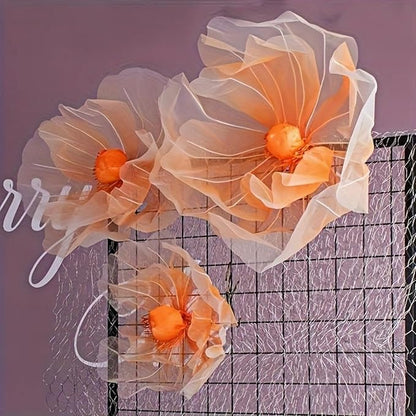 Wedding Decorations for Reception, 5.58 ft Huge Artificial Silk Flower Decoration, Wedding Arrangements, Birthday Party Banquet Background Decor, Shop Window Display (S Orange)
