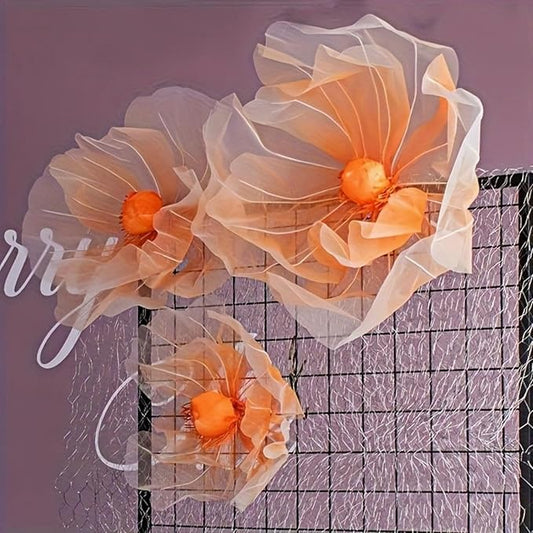 Wedding Decorations for Reception, 5.58 ft Huge Artificial Silk Flower Decoration, Wedding Arrangements, Birthday Party Banquet Background Decor, Shop Window Display (S Orange)