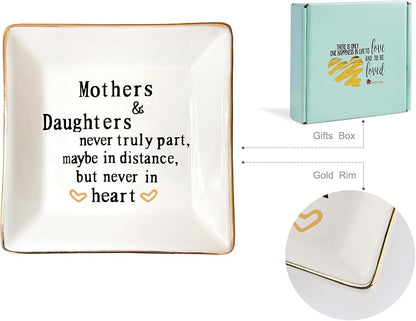 HOME SMILE Ceramic Ring Dish Jewelry Tray for Mom Sister Friends