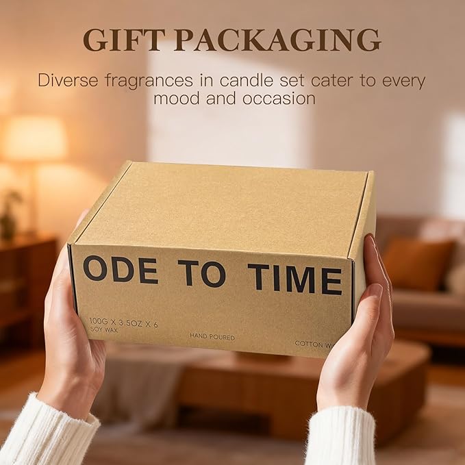 6-Pack Scented Candles for Home, 3.5 Oz Soy Wax Christmas Candles Gift Set with Lavender Chamomile & Eucalyptus Mint for Brithday Gifts Women, HomeMeditation & Spa