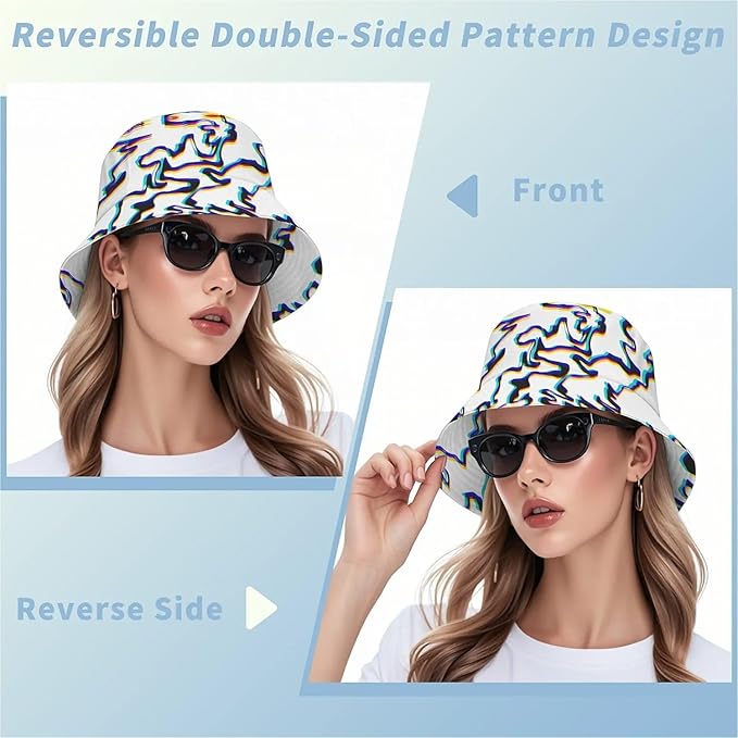 Wildflowers Floral Bucket Hat for Men Women, Summer Vacation Outdoor Travel Reversible Double Side Beach Caps Fisherman Hat