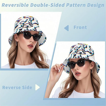 Wildflowers Floral Bucket Hat for Men Women, Summer Vacation Outdoor Travel Reversible Double Side Beach Caps Fisherman Hat