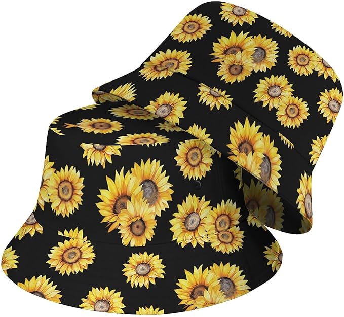 Wildflowers Floral Bucket Hat for Men Women, Summer Vacation Outdoor Travel Reversible Double Side Beach Caps Fisherman Hat