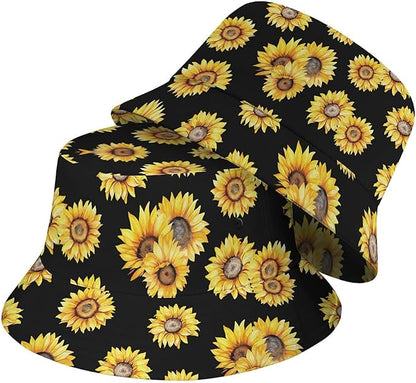 Wildflowers Floral Bucket Hat for Men Women, Summer Vacation Outdoor Travel Reversible Double Side Beach Caps Fisherman Hat