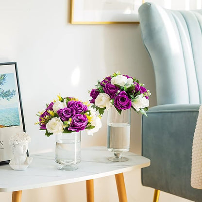 Flower Centerpieces for Wedding Tables: Wedding Table Decorations Purple & White Flower Balls Centerpieces for Engagement Cerebration Party Center Pieces 10 Packs