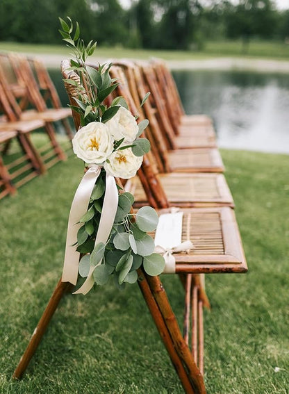 16pcs Peonies Artificial Flowers Head Ivory Austin Roses Vintage Burnt Flowers Silk Rose Head with Stems for DIY Flower Wedding Bouquets Centerpieces Home Decoration (Ivory)