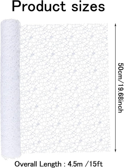 FOIMAS Flower Bouquet Wrapping Paper Roll,19.6" x 5 yrs Mesh Bouquet Wrapping Paper for Presents Flower Packaging Hand Decor,White