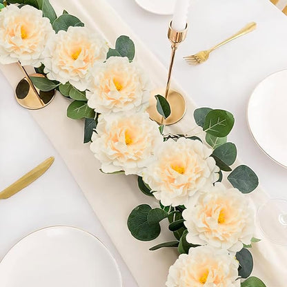 20pcs 5" Artificial Flower Peonies, Silk Peonies with 6" Stems, Flowers Suitable for Wedding Bouquets, Home Party Decoration (Nude)