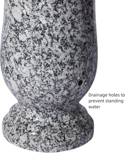 Natural Granite Cemetery Vase for Grave Headstone Decoration Timeless Memorial (2)