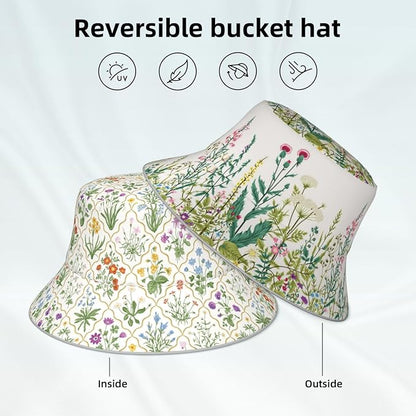 Hat Reversible Fisherman Hats Double Sided Wearing for Women Men Boys Girls