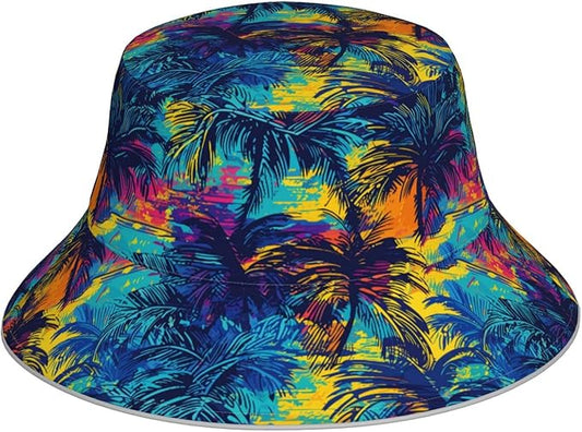 Bucket Hat Beach Summer Sun Hat Reversible Fisherman Hats Double Sided Wearing for Women Men Boys Girls