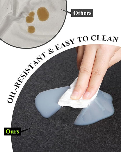 Black Plastic Table Cover Protector, 42" x 78" Waterproof Easy Flat PVC Desk Pad Mat, 1.5mm Thick Rectangle Vinyl Table Top Protector for Dining Room Table, Office, Dresser