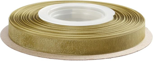 3/8 Inch Moss Shimmer Sheer Organza Ribbon Sheer Chiffon Ribbon 50 Yards-Roll Multiple Colors Available for Gift Wrapping Wedding Events Christmas Décor