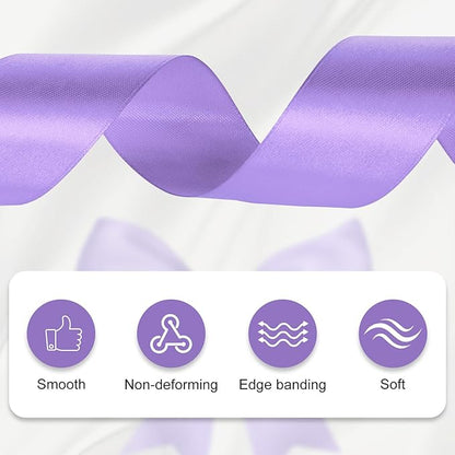 XSEINO 110 Yards Ribbon,1 1/2 Inch Lavender Satin Ribbon for Flower Bouquet, Gift Wrapping, Ribbons for Crafts, Hair Bows Making, Wedding Party Decoration, Sewing, Invitation Cards, Christmas