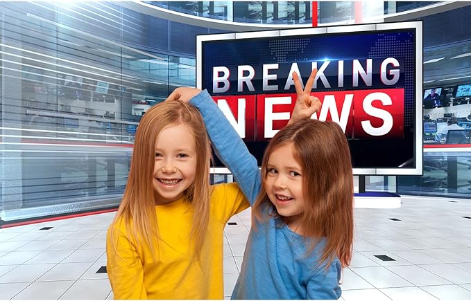 Breaking News Backdrop TV News Broadcast Hall Studio Background News Room Broadcasting Photography Background Program Record News Report Business Newsman Backdrop Kids Portrait Photo Props 12x8ft