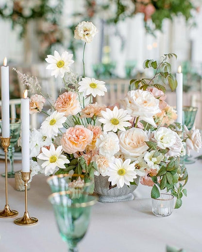 IPOPU 15pcs Daisies Artificial Flowers Faux White Daisies Flowers 12" Fake Wildflowers Flower Silk Flowers for Floral Arrangements Wedding Home Garden Decor (White)
