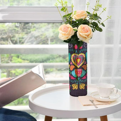Vase Plastic Vase Elegant Cylinder Flower Vase Shatterproof Decorative Centerpiece for Home Table Office Weddings Events (11.8 x 3.9 in)