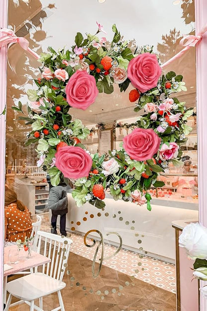 Artificial Rose Flower Coral Flowers Silk Flowers 12 pcs with Long Stem Silk Roses Bouquet for Wedding Bridal Shower Party Home Decoration