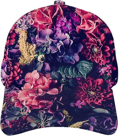 Pastel Cornflowers Floral Baseball Cap Dad Hats All-Over Print Fashion Accessory 100% Polyester Adjusts to Fit Most