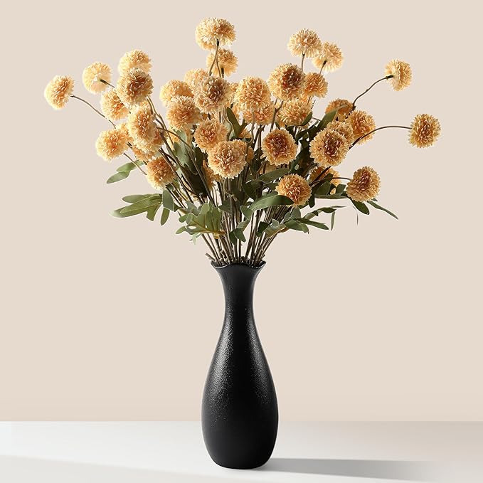 JAKY-Global 10 Stems Fall Artificial Chrysanthemum Flowers,21in Realistic Silk Pompon Fake Mums for Boho Home Decor, Halloween Centerpieces, Autumn Wedding Arrangements