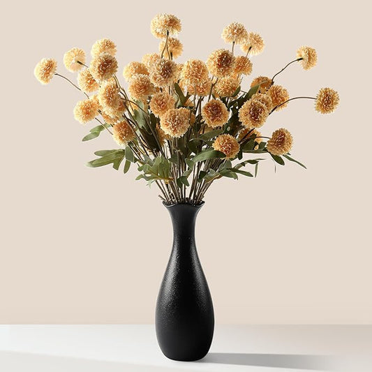 JAKY-Global 10 Stems Fall Artificial Chrysanthemum Flowers,21in Realistic Silk Pompon Fake Mums for Boho Home Decor, Halloween Centerpieces, Autumn Wedding Arrangements