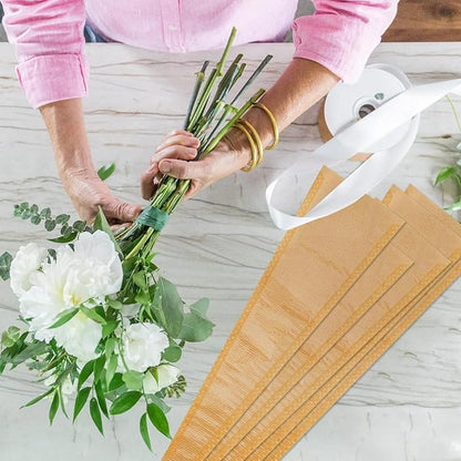 BEISHIDA 100 Pcs Single Rose Sleeve Bouquet Bags Kraft Paper Flower Bouquet Wrapping Paper Clear Single Flower Sleeve Rose Packaging For Mother's Day,Graduation,Wedding,Valentine's Day(15.7 X 4.7)