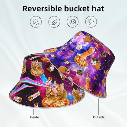 Hat Reversible Fisherman Hats Double Sided Wearing for Women Men Boys Girls