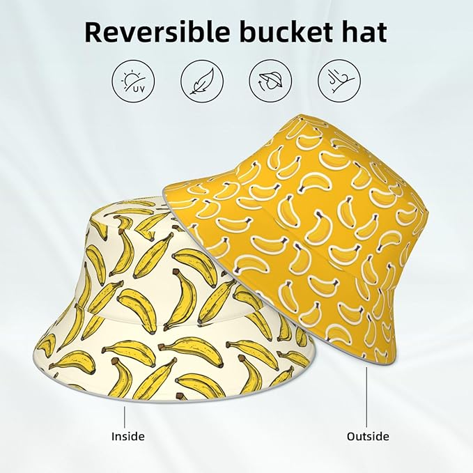Bucket Hat Double-Side-Wear Reversible Sun Hat Beach Travel Hiking for Women Men