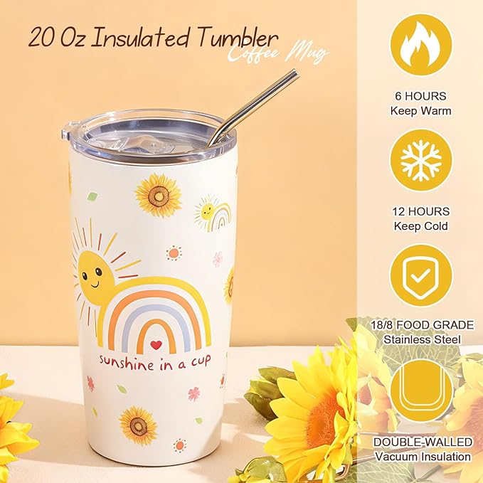 Sunflower Birthday Gifts for Women Self Care Gift - Sending Sunshine Gifts Box Get Well Soon Sympathy Gift Basket for Women New Mom Care Package, Christmas Gifts Relaxation Gifts for Mom Her Coworkers