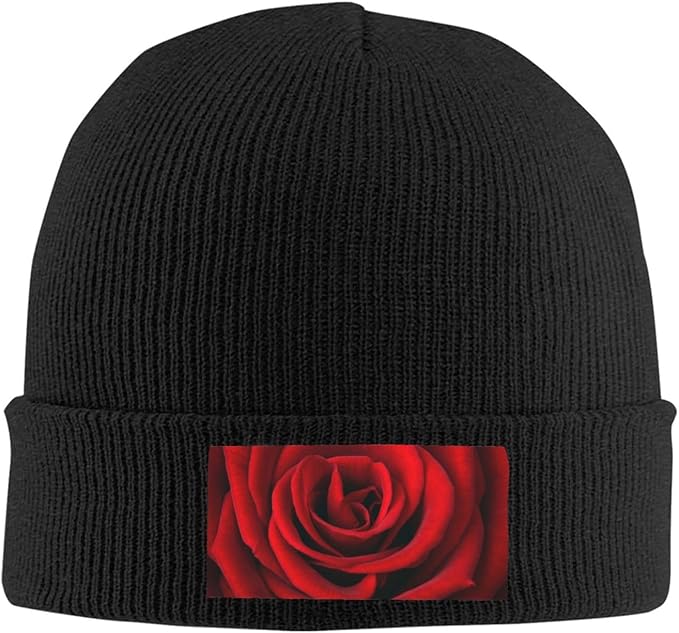 Cute Rose Beanie Hat Rose Beanie Cap Rose Flower Knitted Beanies Flower Knit Hats Winter Hat for Women Men