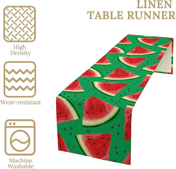 Watermelon Table Runner,Summer Fruit Tropical Birthday Party Decoration Dining Room Home Kitchen Table Decor 13 x 90In