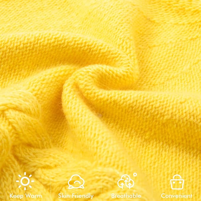 QUEENFUR Knit Slouchy Beanie Hats for Women Cashmere Ski Cap Knitted Wool Soft Warm Winter Hat