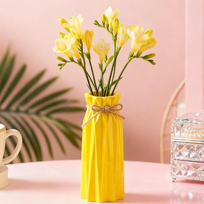 Ceramic Vase Decor for Pampas Grass Flowers Vases for Modern Home Decor, Yellow Tall Vase for Living Room Bedroom Bathroom Kitchen Office Wedding Table Shelf Farmhouse Minimalist Decor