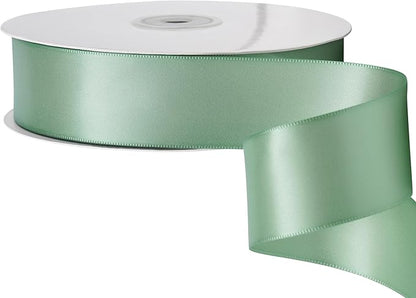 LIUYAXI Sage Green Stain Ribbon, 1-1/2" X Continuous 50 Yards, Double Faced Fabric Ribbon Perfect for Gift Wrapping Wedding Birthday Party Chair Sash Christmas Hair Floral Craft Sewing