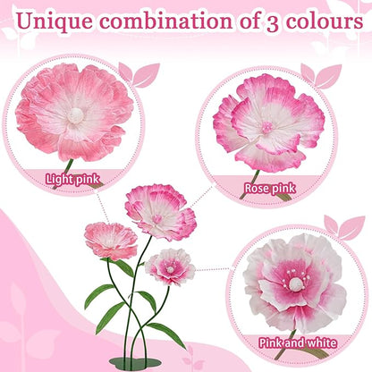 Giant Paper Flowers - Pink Mixed Large Paper Flowers Giant Flowers for Decoration for Birthday Party Outdoor Banquet Event Home
