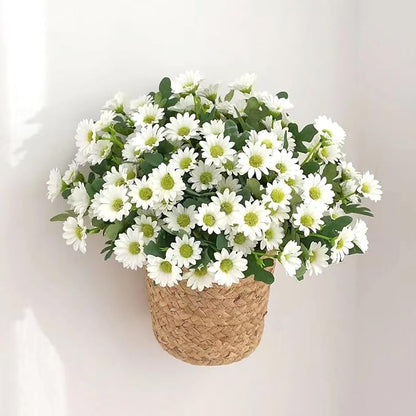 Artificial Daisy Flowers, Artificial Fake Silk Flowers Plants, DIY Garden Craft Art Decor, Decorations Plastic Floral Table Centerpieces for Home Party Décor, 4 Beams
