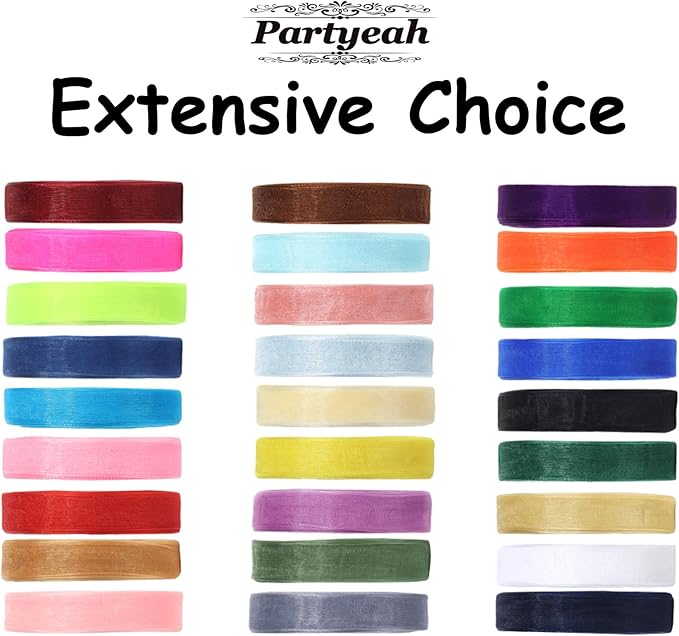 3/4 Inch x 50 Yards Sheer Organza Ribbon Chiffon Ribbon for Gift Wedding Flower Bouquet Wrapping Decorations Crafts (Orange)