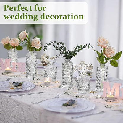 RUCKAE Small Clear Bud Vases Bulk 22 Pack Mini Flower Glass Vases for Centerpiece Table Wedding Decorations Home Decor Party(Transparent)