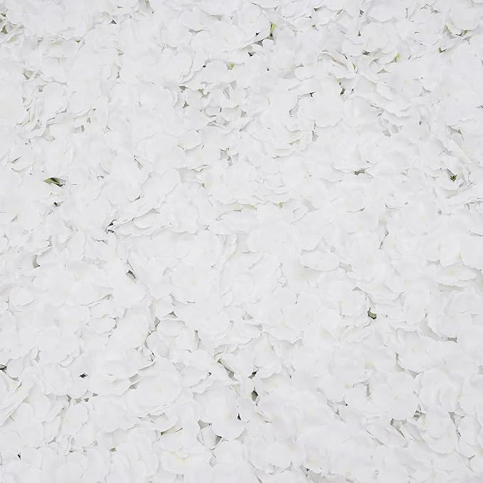 LOYALHEARTDY 20 PCS Artificial Flower Wall Panel 24" x 16" Faux Flowers Wall Decoration White Hydrangea Flower Panels Wall for Home Party Wedding Christmas Festival Photo Backgdrop Decor