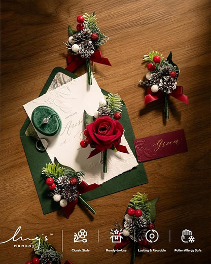 Ling's moment Artificial Flowers 50Pcs Kentucky Red Roses Decor w/Stems,3" Real Touch DIY Foam Floral for Wedding Bouquet/Centerpieces, Outdoors Party Backdrop, Room/Table, and Garden/Pot Decorations